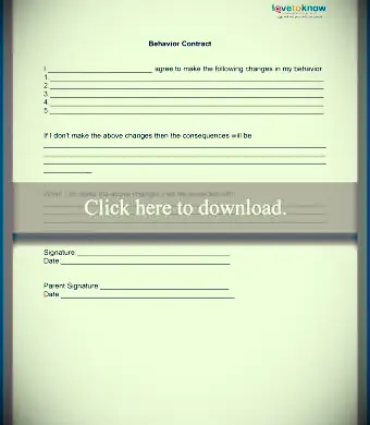 Contrato de comportamiento de los niños
