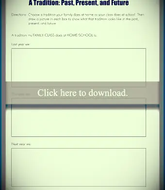 Foglio di lavoro sulle tradizioni personali