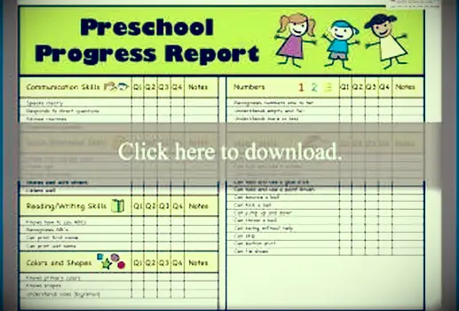 Relatórios de progresso da pré-escola 2 thumb