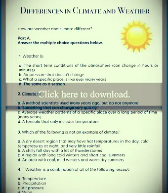 Rozdiely medzi pracovným listom o podnebí a počasí