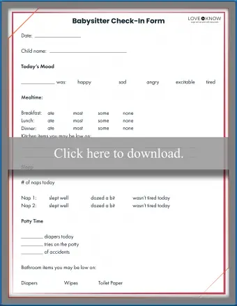 베이비 시터 첵인 폼