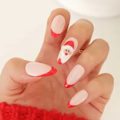 santa christmas red nails