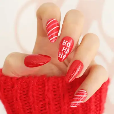 christmas nails santa red