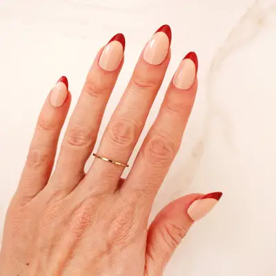 red french tip christmas nail design