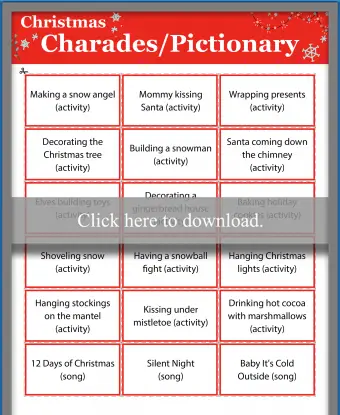Pictionary navideño y charadas