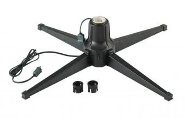 Kovový otočný a napájaný stojan na vianočný stromček s adaptérmi