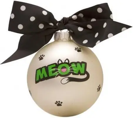Ornamento di Natale con palla di vetro gatto miagola