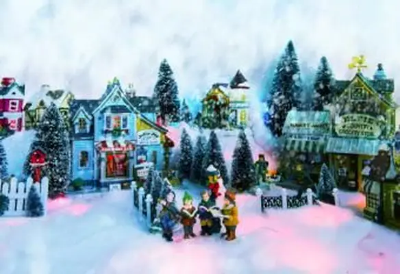 Plano de fundo de Natal de cenário em miniatura de inverno com crianças