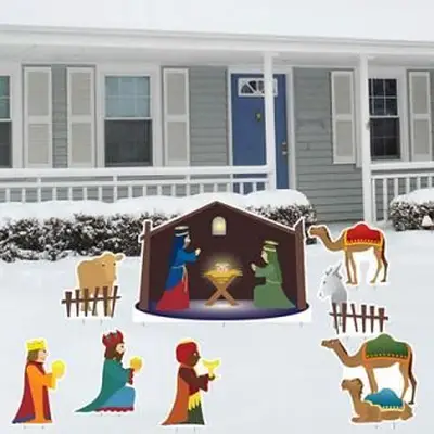 クリスマスのキリスト降誕セット-17個のショートステークスで合計8個