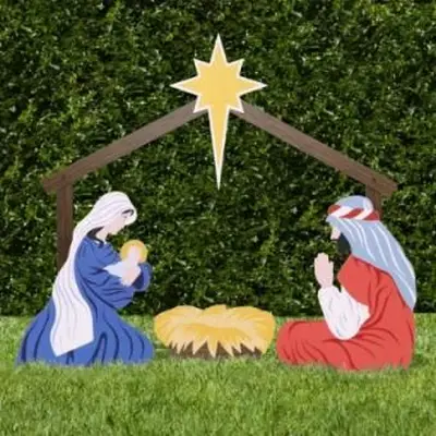 古典的な屋外のキリスト降誕セット
