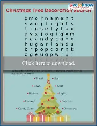 크리스마스 트리 장식 쉬운 단어 검색