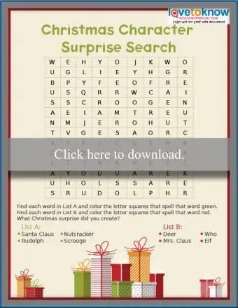 크리스마스 캐릭터 서프라이즈 쉬운 단어 검색