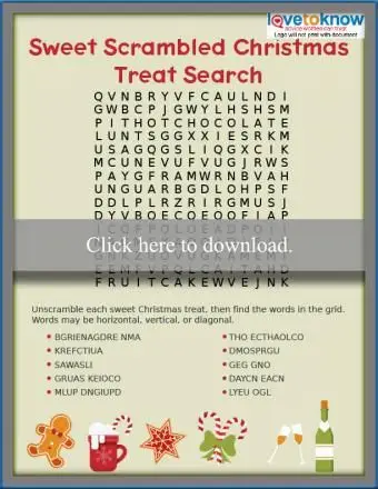 Sweet Scrambled Treats 단어 검색