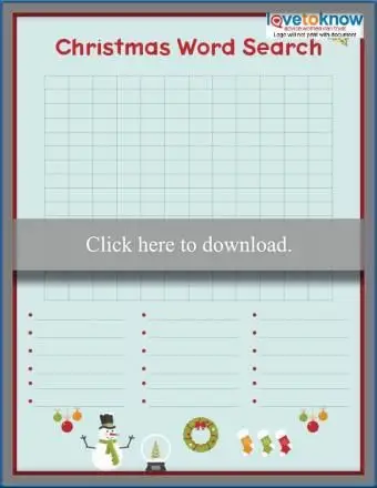 빈 크리스마스 단어 검색 템플릿