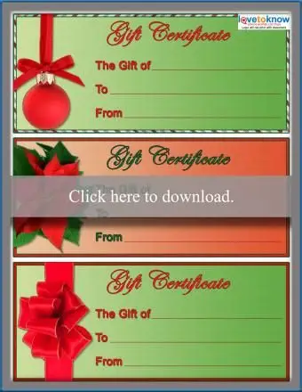 Modèle de certificat-cadeau de Noël