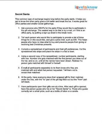 משחק חילופי מתנות סנטה סודיים PDF להדפסה