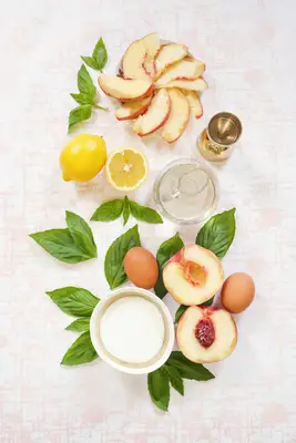 Peach + Basil Whiskey Sour