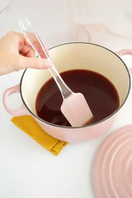 homemade grenadine cooling in a pot