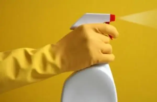 Flacon pulvérisateur en main