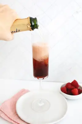 making kir royale cocktail