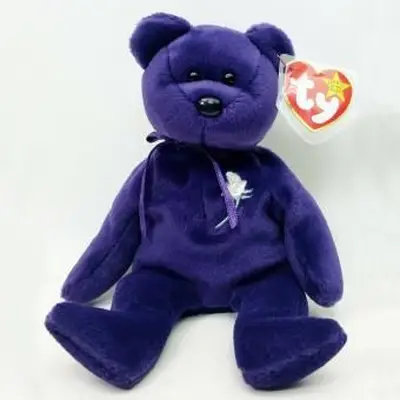 TY Beanie Baby Princess Diana Fioletowy Miś 1997
