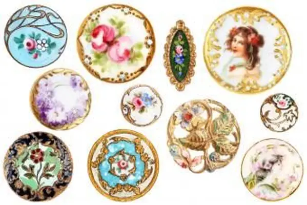 Stare antyczne ładne wiktoriańskie guziki do szycia z ok. 1890 r