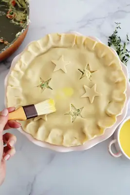 egg wash on top crust of chicken pot pie