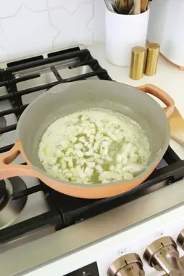 cooking onions for chicken pot pie