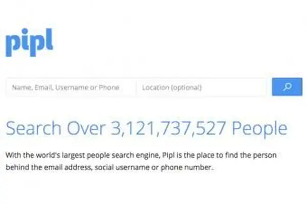 צילום מסך של אתר pipl