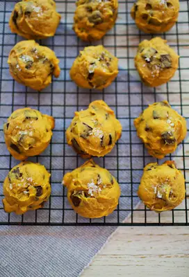 Gresskar og tahini sjokoladebøter