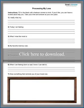 גיליון עבודה לצער ילדים 2