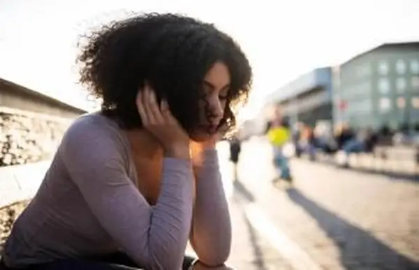 우울한 외로운 여자