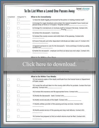 Lista de tareas pendientes cuando un ser querido fallece