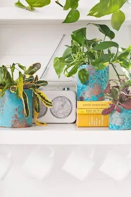 Fioriere di rame ossidate