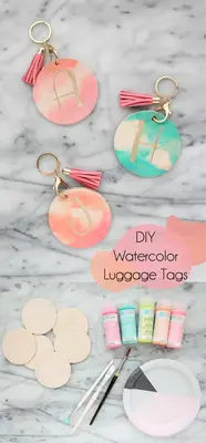 Make Your Own Watercolor Luggage Tags