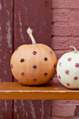 Glass Bead Polka Dot Pumpkins