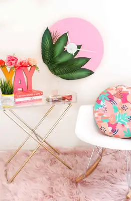DIY Plants on Pink Clock