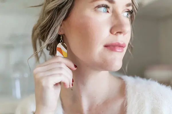 Marbled Clay Statement Earrings
