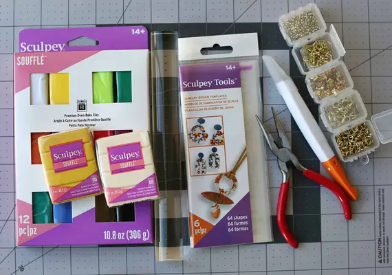 Marbled Clay Statement Earrings