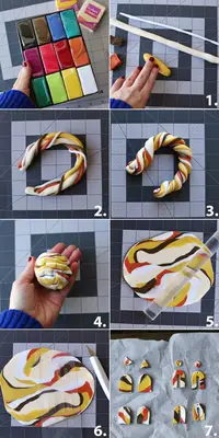 Marbled Clay Statement Earrings