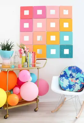 DIY Splatter Painted Mirror Wall Art