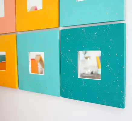 DIY Splatter Painted Mirror Wall Art
