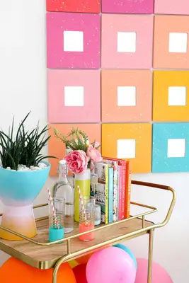 DIY Splatter Painted Mirror Wall Art