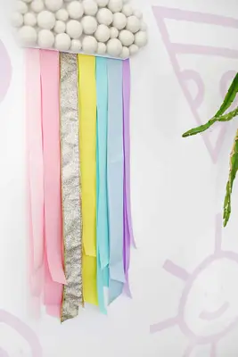 Kid's Ribbon Rainbow Wall Hanging DIY