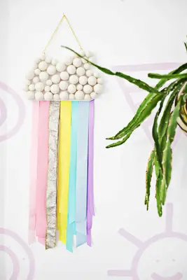 Kid's Ribbon Rainbow Wall hængende DIY