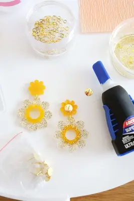 attaching backs of earrings with glue