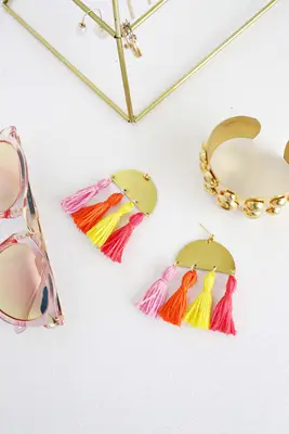 Half Moon Tassel Cercel Diy