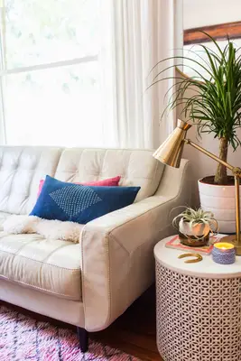 Sashiko Inspired Embroidered Pillow