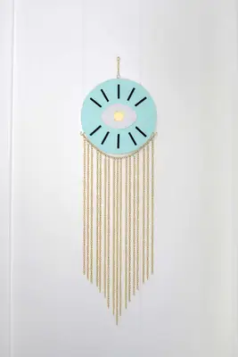 Parede de corrente de ouro pendurada diy