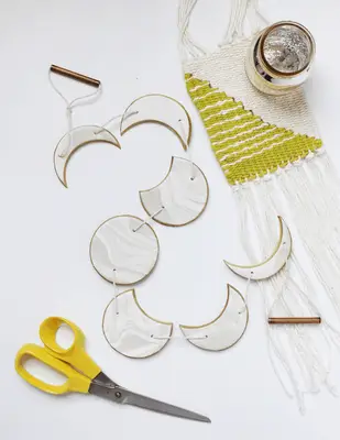 Clay Phases of the Moon Garland